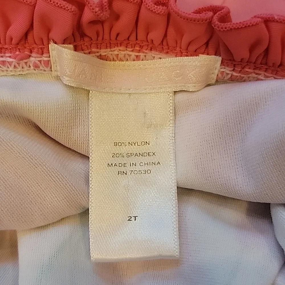 JANIE AND JACK PINK TULIP PATTERN SWIMSUIT, SIZE 2T